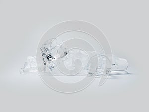 Melting ice cube on white background including clipping path