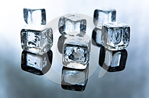 Melting ice cubes