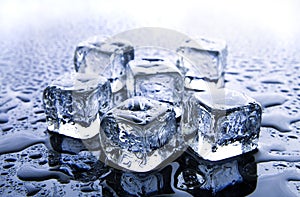 Melting ice cubes photo