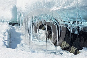 Melting ice glacier photo