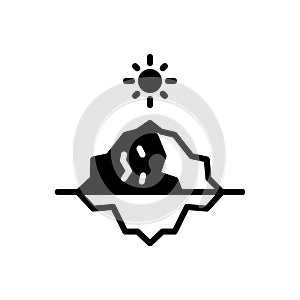 Black solid icon for Melting Ice, melting and climate