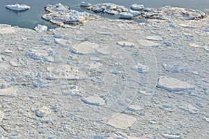 Melting ice over the Greenland