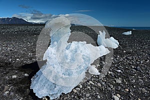 Melting iceberg from Jokulsarlon Glacier Lagoon