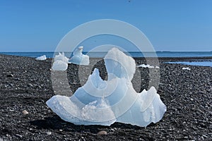Melting iceberg from Jokulsarlon Glacier Lagoon