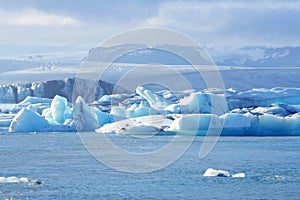 Melting icebergs at Jokulsarlon lagoon, Iceland