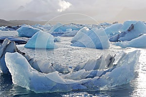 Melting icebergs at Jokulsarlon lagoon, Iceland