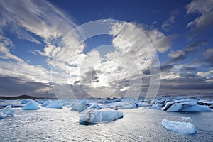 Melting icebergs at Jokulsarlon lagoon, Iceland