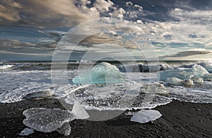 Melting Icebergs in the Sea photo