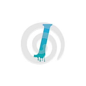 Melting Letter J icon logo design template
