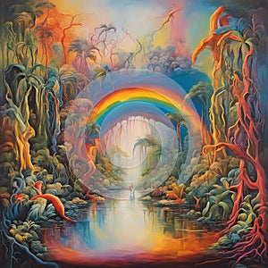 melting rainbow jungle