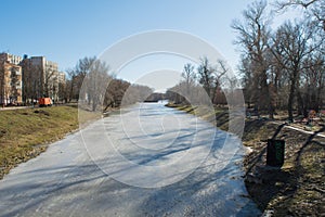 Melting river during spring time