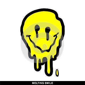 Melting Smile Streetwear Design Black and Yellow Color Commercial Use photo