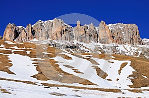 Melting Snow, Dolomites, Italy photo