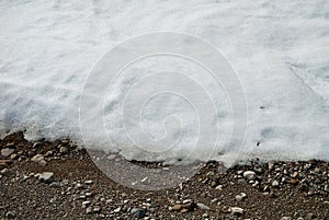 Melting snow on ground