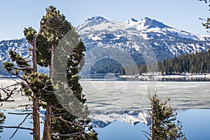 Melting Snow Of Mountain Lake