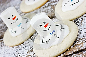 Melting Snowman Christmas cookie