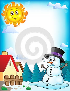 Melting snowman theme image 3