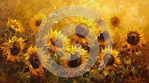 Melting Sunflowers: A Unique Oil Painted Landscape in Shades of