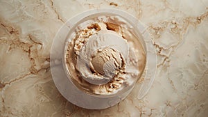 Melting Vanilla Ice Cream in Sunlit Glass Bowl