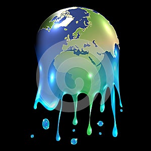 Melting world, vector illustrartion