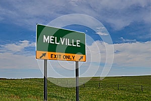 US Highway Exit Sign for Melville