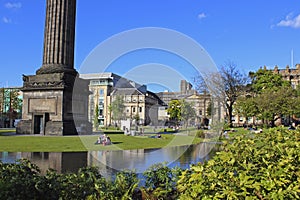 Melville monument and park in central Edinburgh