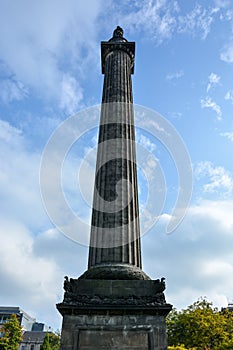 Melville Monument at St. Andrew`s Square in Edinburgh