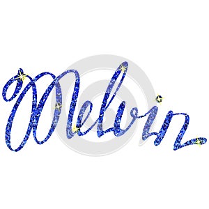 Melvin name lettering tinsels