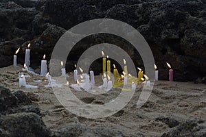 Member of the candomble religion participates in a party in honor of Yemanja in the city of Salvador