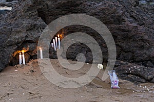 Member of the candomble religion participates in a party in honor of Yemanja in the city of Salvador