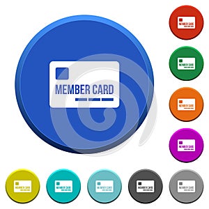 Member card beveled buttons