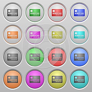 Member card plastic sunk buttons