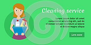 Member of the Cleaning Service with Glass Cleaner photo