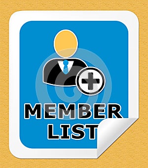 Member List Means Subscription Listing 3d Illustration