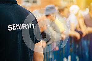 Member of security guard team on public event