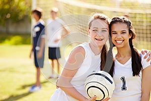 Members Of Female High School Soccer Team