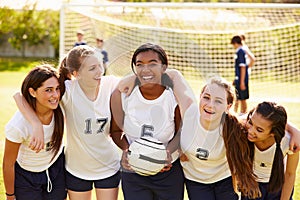 Members Of Female High School Soccer Team