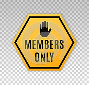 Members only icon. Closed access membership. Vector