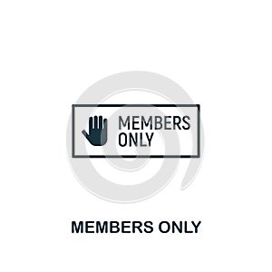 Members Only icon. Creative element design from content icons collection. Pixel perfect Members Only icon for web design, apps,