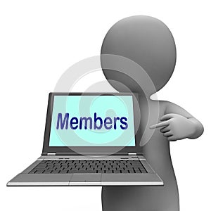 Members Laptop Shows Member Register And Web Subscribing