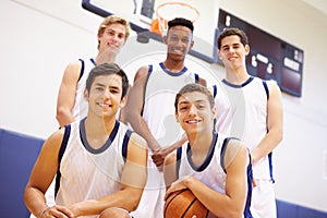 Members Of Male High School Basketball Team