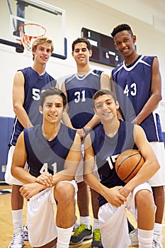 Members Of Male High School Basketball Team