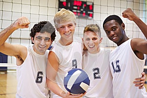Members Of Male High School Volleyball Team