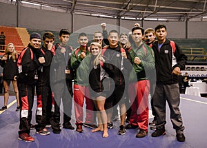 Members of the Mexico and United States Wushu team at the X Panamerican