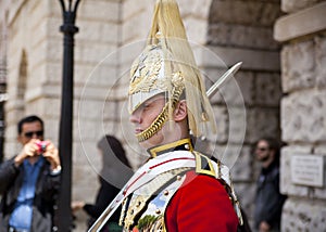 Members of the Queen's Horse Guard on duty.