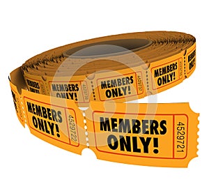 Members Only Ticket Roll Exclusive VIP Group Access Event Passes