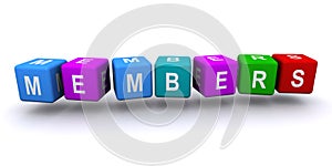 Members word block on white