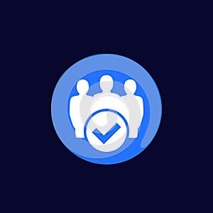 Membership, join community, white icon