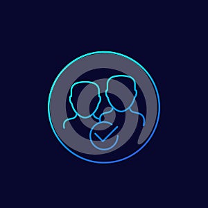 Membership, join vector line icon