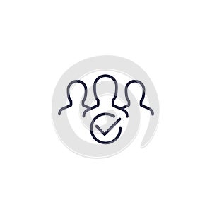 Membership line icon on white